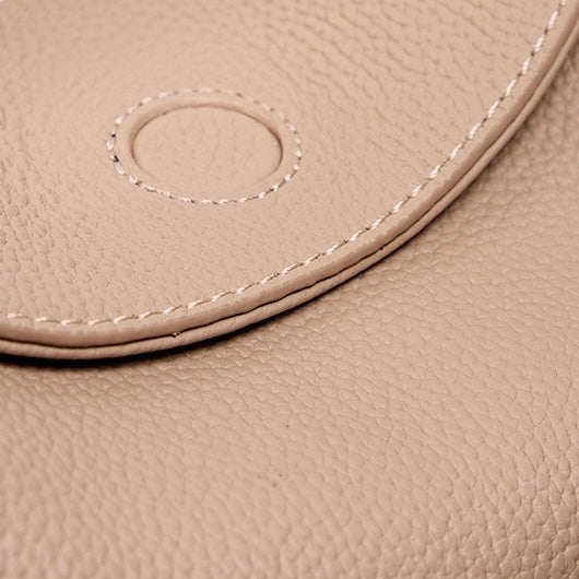 Women's Genuine Leather Box Shoulder Bag with Magnetic Closure and Crossbody Strap