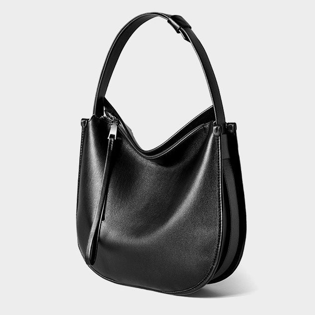 Women's Genuine Leather Soft Tote Bag with Large Capacity and Zipper Closure