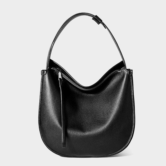 Women's Genuine Leather Soft Tote Bag with Large Capacity and Zipper Closure