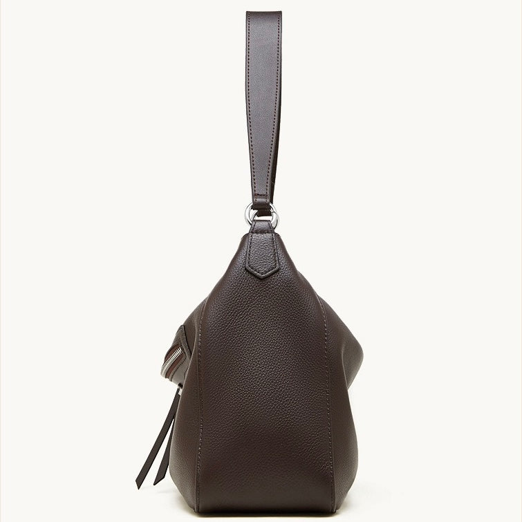 Women's Pebbled Cowhide Crescent Hobo with Tassel Accents