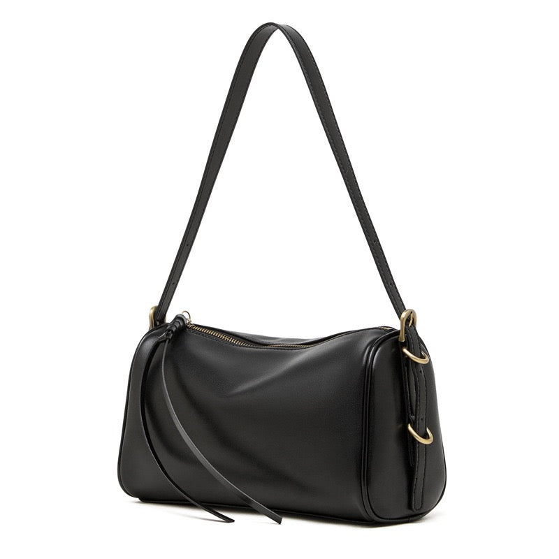 Women's Full-Grain Cowhide Cylinder Shoulder Bag