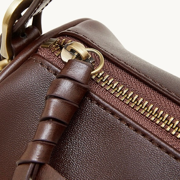 Women's Full-Grain Cowhide Cylinder Shoulder Bag