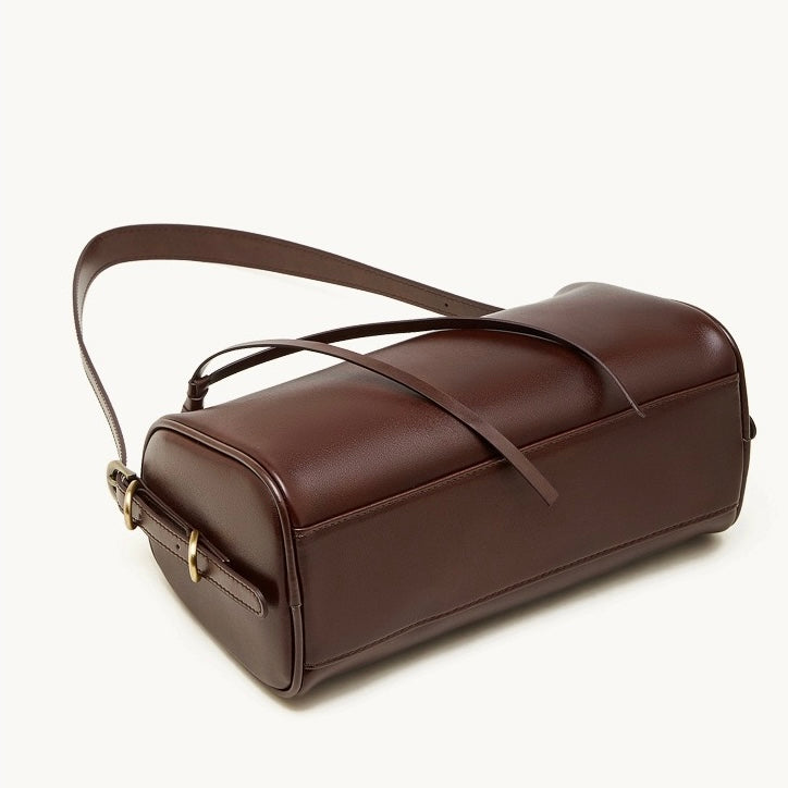 Women's Full-Grain Cowhide Cylinder Shoulder Bag