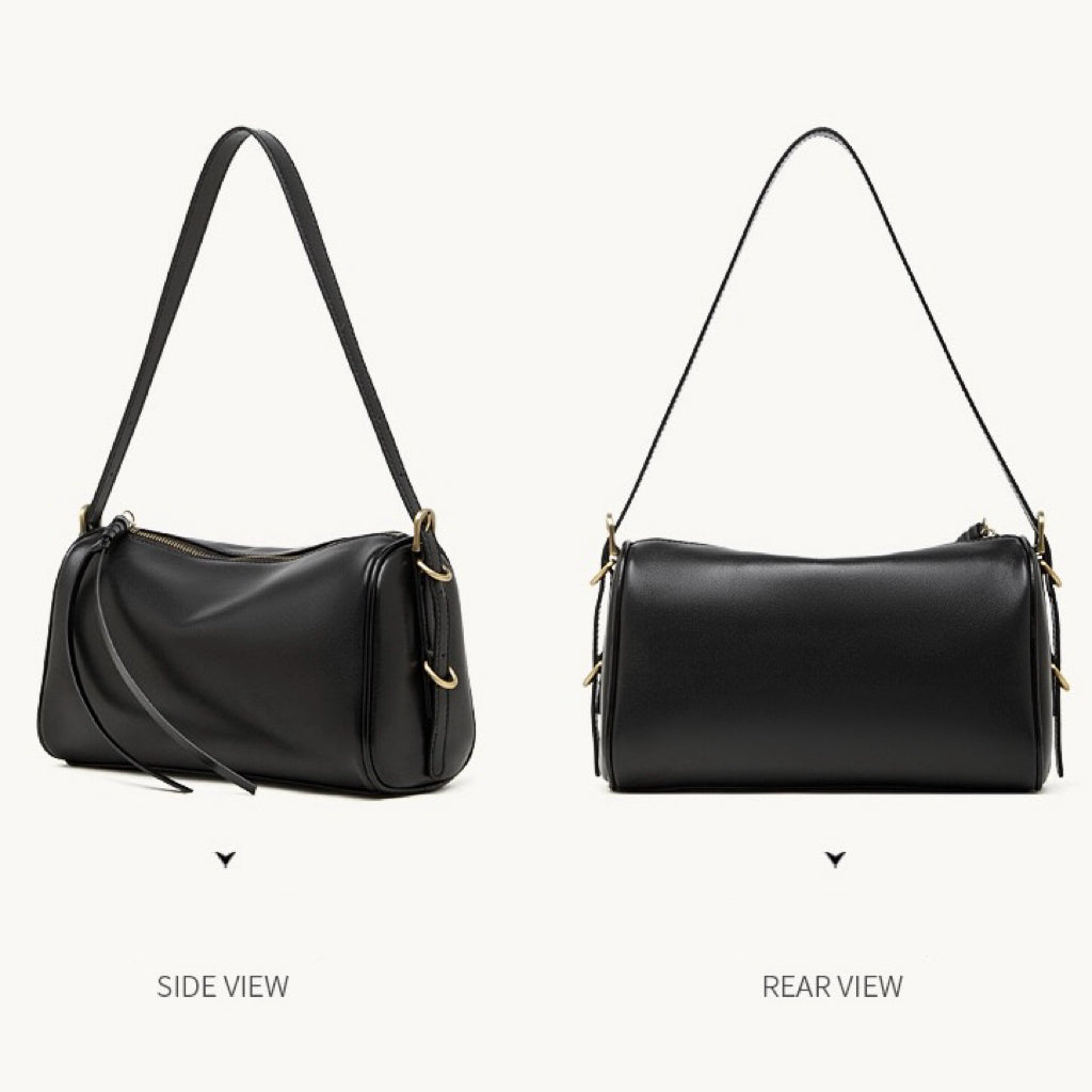 Women's Full-Grain Cowhide Cylinder Shoulder Bag