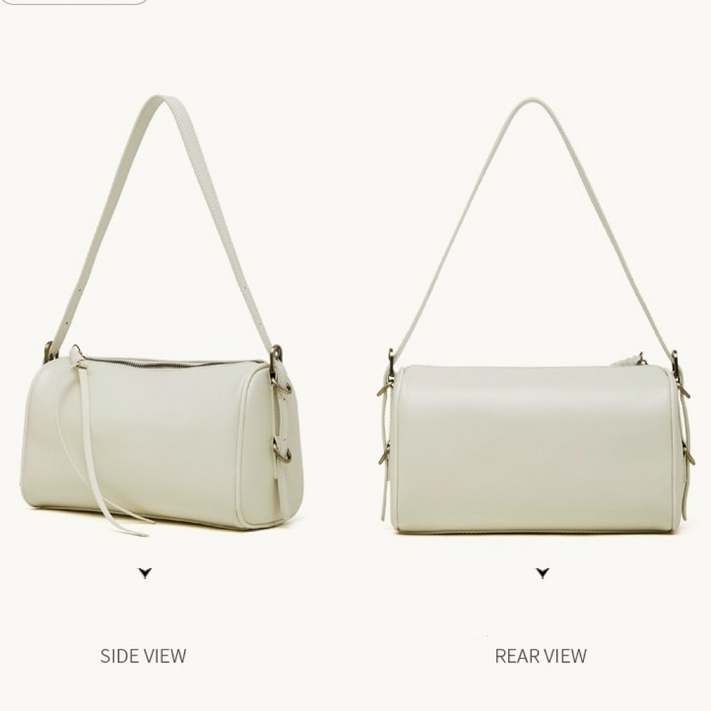 Women's Full-Grain Cowhide Cylinder Shoulder Bag