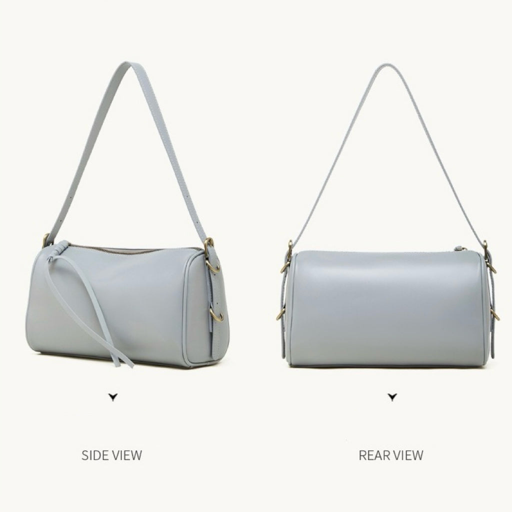 Women's Full-Grain Cowhide Cylinder Shoulder Bag