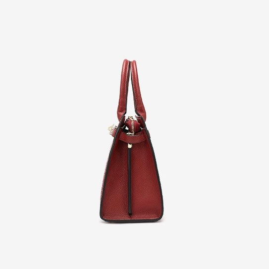Women's Genuine Leather Classic Crossbody Tote Bag with Adjustable Strap