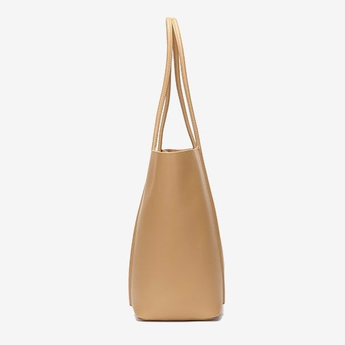 Women's Genuine Leather Summer Tote Bag with Zipper Compartments