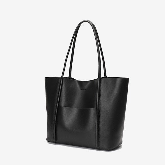 Women's Genuine Leather Summer Tote Bag with Zipper Compartments