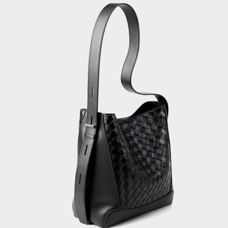 Women's Genuine Cowhide Handwoven Large Capacity Crossbody Shoulder Bag