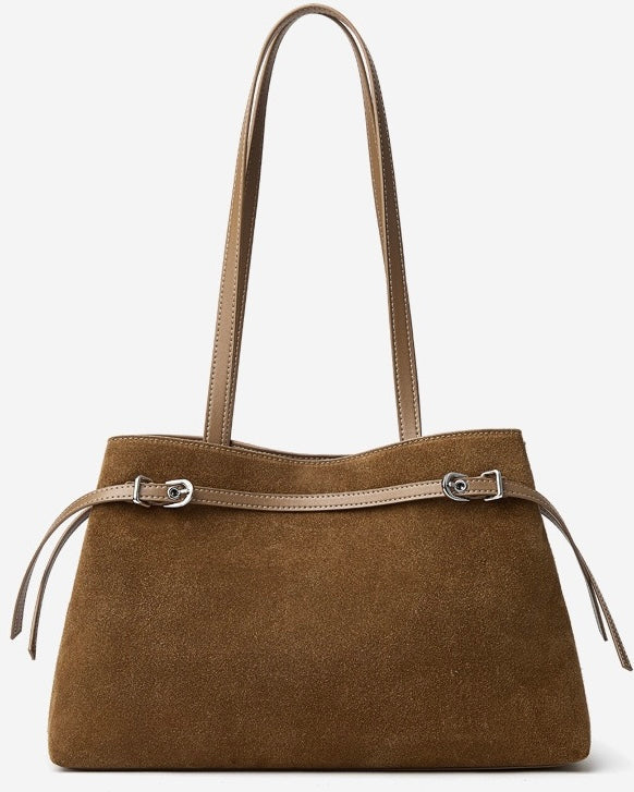 Women's Genuine Leather Suede Large Shoulder Tote Bag