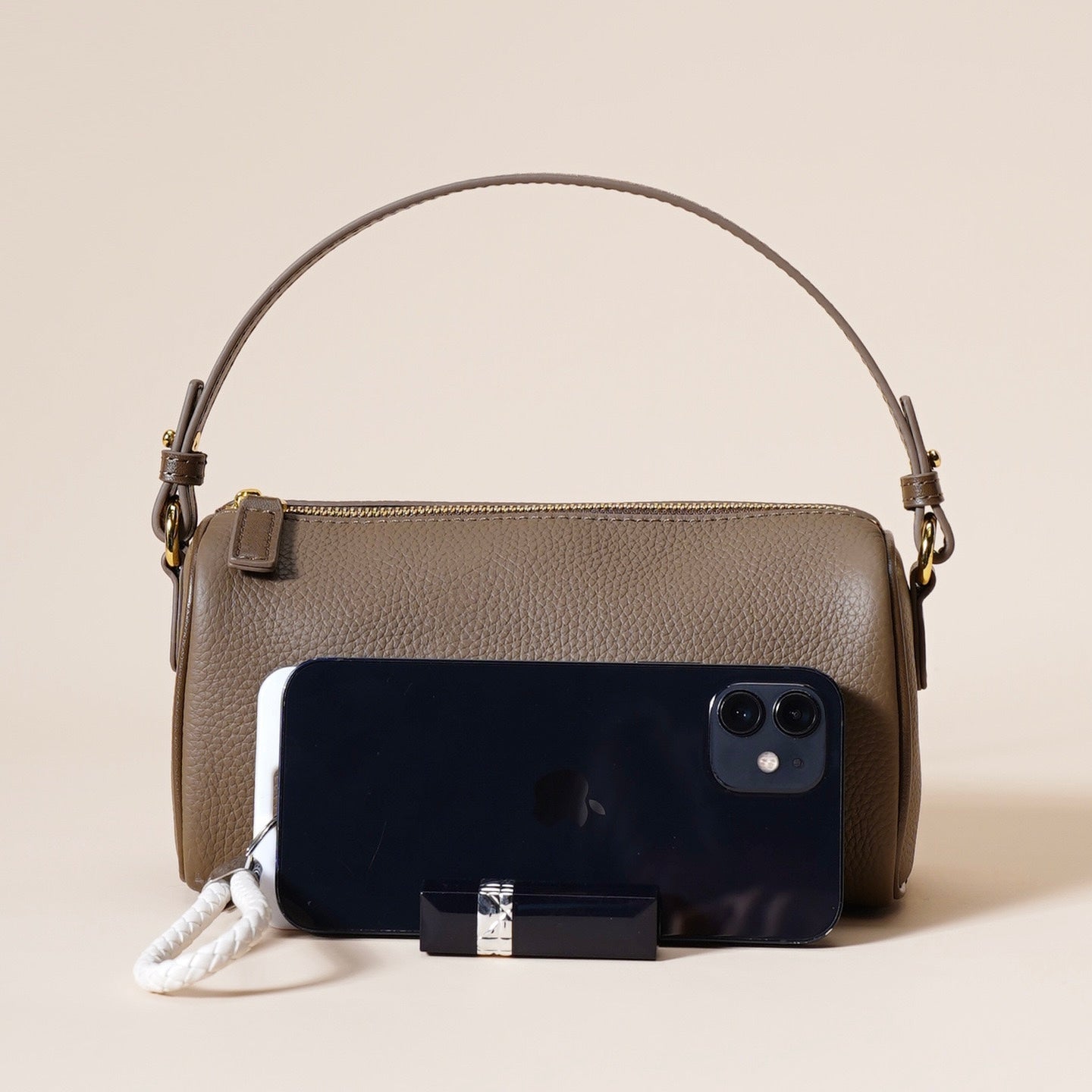 Women's Genuine Leather Quilted Crossbody Clutch Bag with Chain Strap