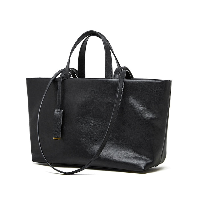 Women's Genuine Leather Vintage Soft Large Capacity Crossbody Tote Bag