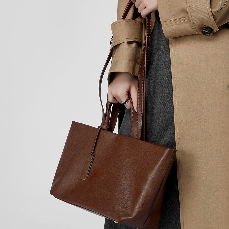 Women's Genuine Leather Vintage Soft Large Capacity Crossbody Tote Bag
