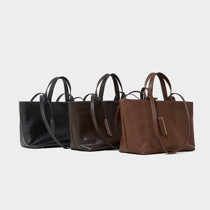 Women's Genuine Leather Vintage Soft Large Capacity Crossbody Tote Bag