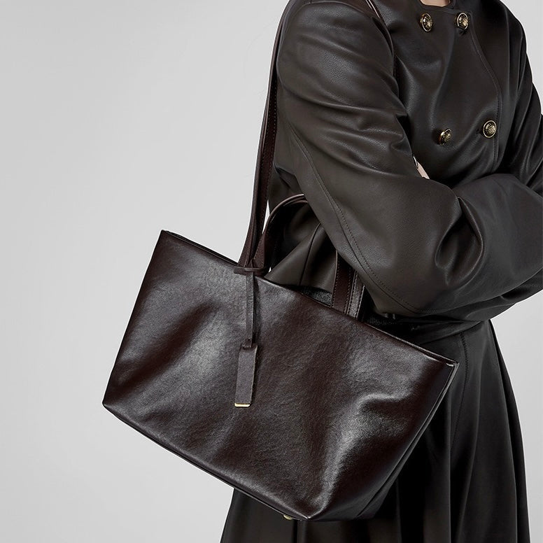 Women's Genuine Leather Vintage Soft Large Capacity Crossbody Tote Bag
