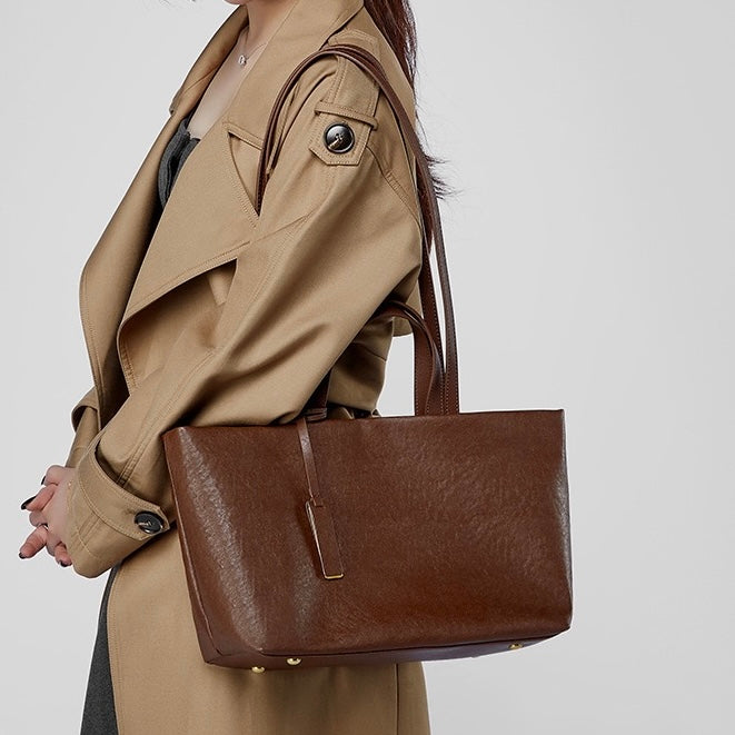Women's Genuine Leather Vintage Soft Large Capacity Crossbody Tote Bag