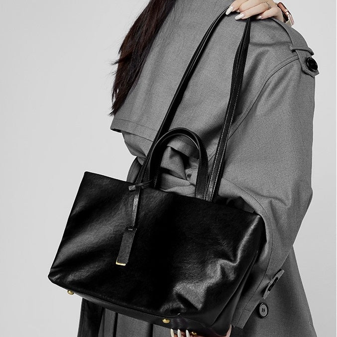 Women's Genuine Leather Vintage Soft Large Capacity Crossbody Tote Bag