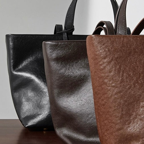 Women's Genuine Leather Vintage Soft Large Capacity Crossbody Tote Bag