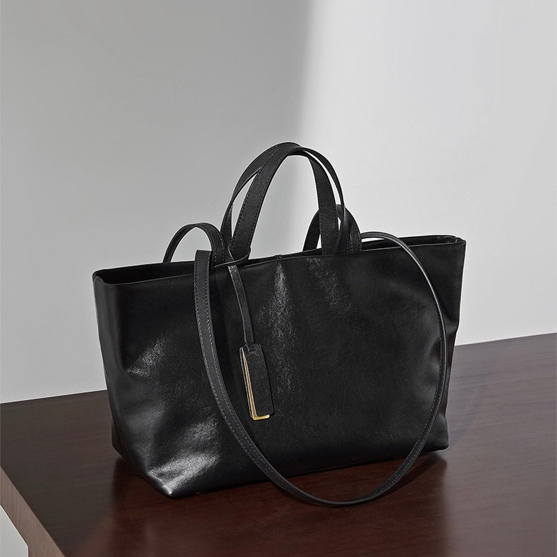 Women's Genuine Leather Vintage Soft Large Capacity Crossbody Tote Bag