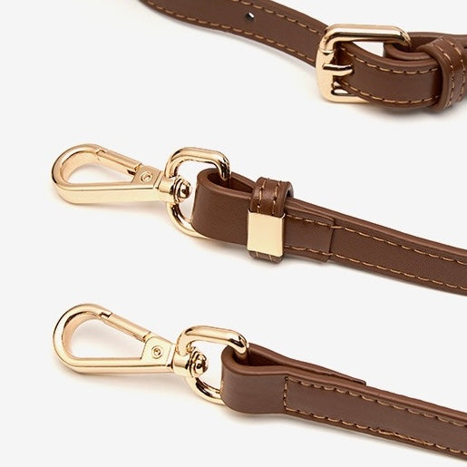 Women's Genuine Leather Saddle Crossbody Bag with Adjustable Strap