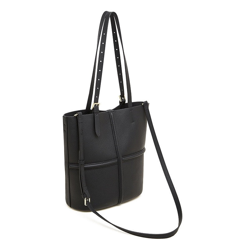 Women's Genuine Leather Commuter Tote Bag with Inner Pouch