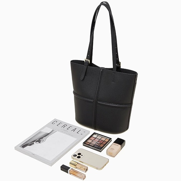 Women's Genuine Leather Commuter Tote Bag with Inner Pouch