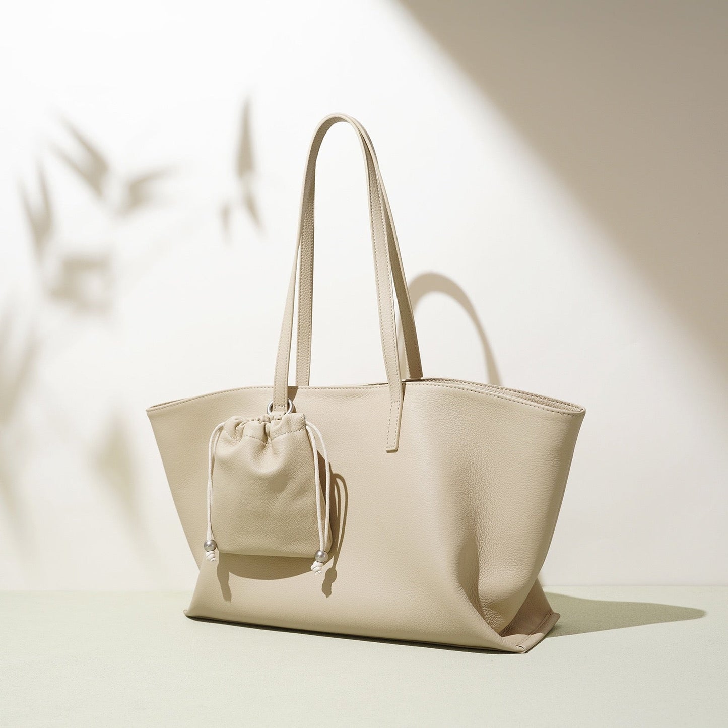 Women's Genuine Leather Large Tote Bag with Multiple Compartments