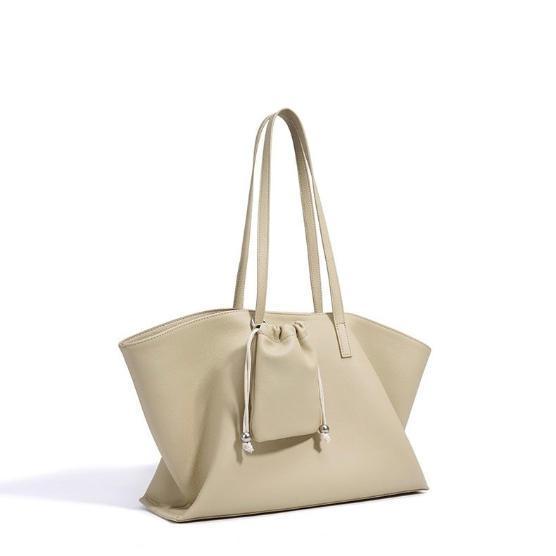 Women's Genuine Leather Large Tote Bag with Multiple Compartments