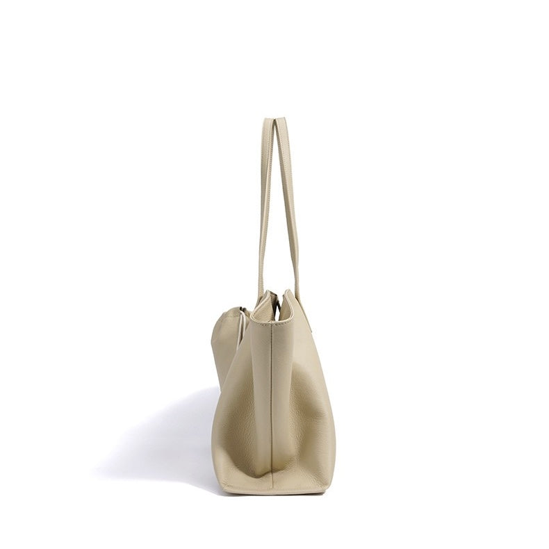 Women's Genuine Leather Large Tote Bag with Multiple Compartments