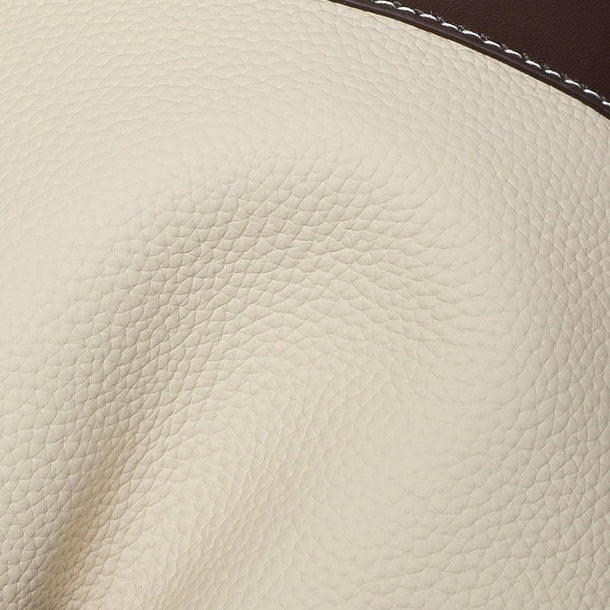 Women's Genuine Leather Colorblock Pendant Bucket Crossbody Bag