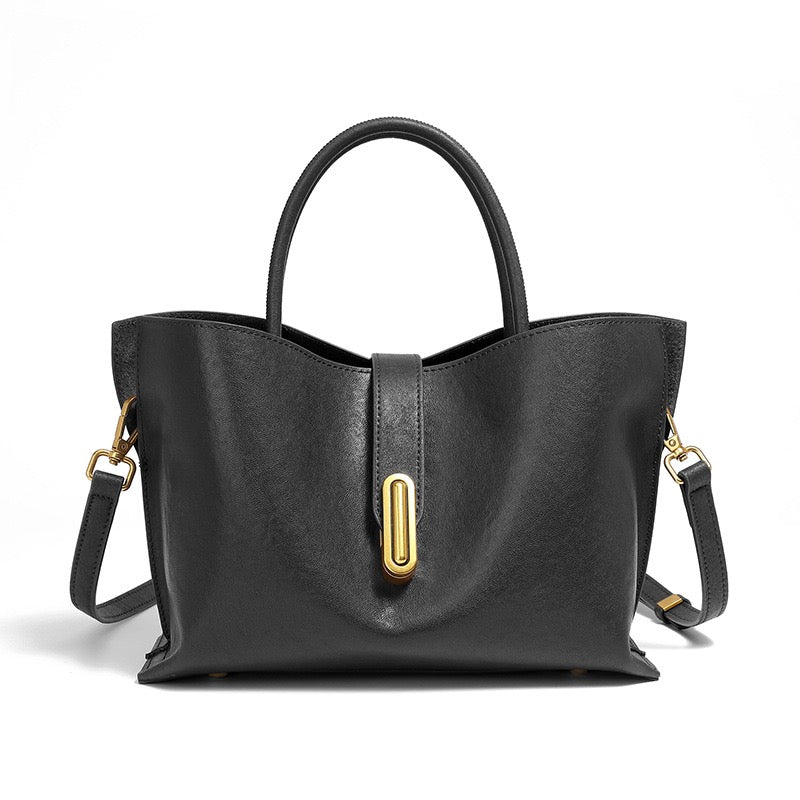 Women's Genuine Cowhide Commuter Crossbody Tote Bag