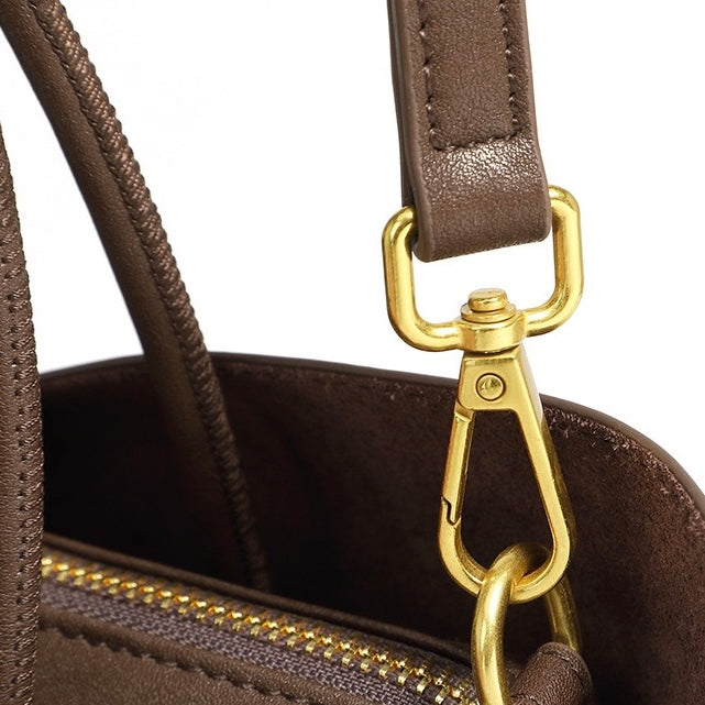 Women's Genuine Cowhide Commuter Crossbody Tote Bag
