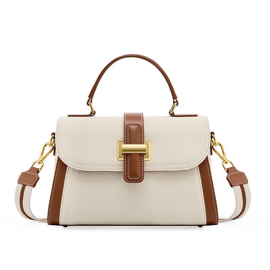 Women's Genuine Leather Structured Top Handle Crossbody Bag