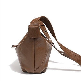Women's Genuine Leather Croissant Crossbody Shoulder Bag