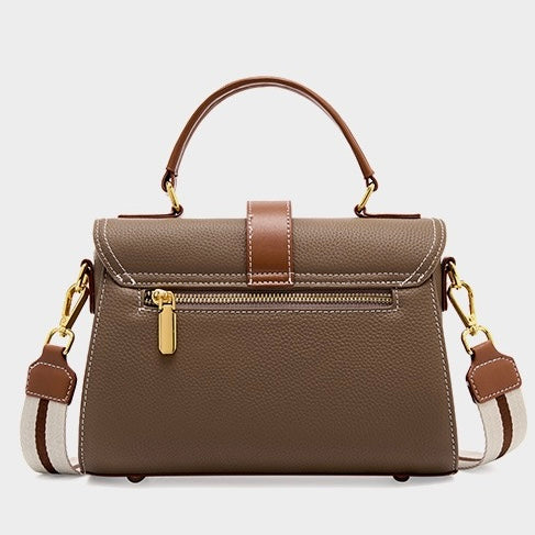 Women's Genuine Leather Structured Top Handle Crossbody Bag