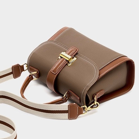 Women's Genuine Leather Structured Top Handle Crossbody Bag