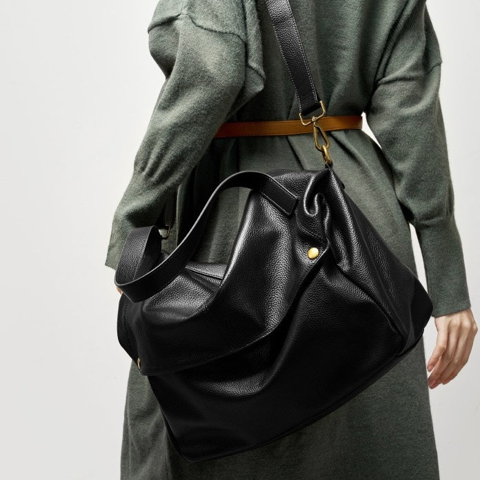 Women's Genuine Leather Soft Casual Tote Bag with Large Capacity