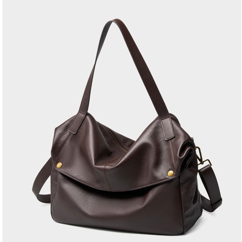 Women's Genuine Leather Soft Casual Tote Bag with Large Capacity