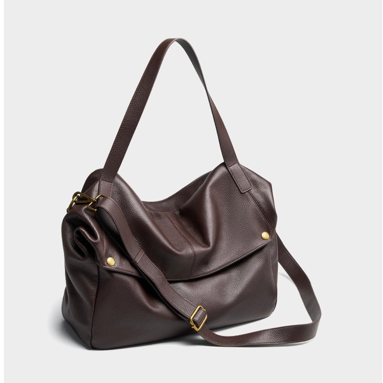 Women's Genuine Leather Soft Casual Tote Bag with Large Capacity