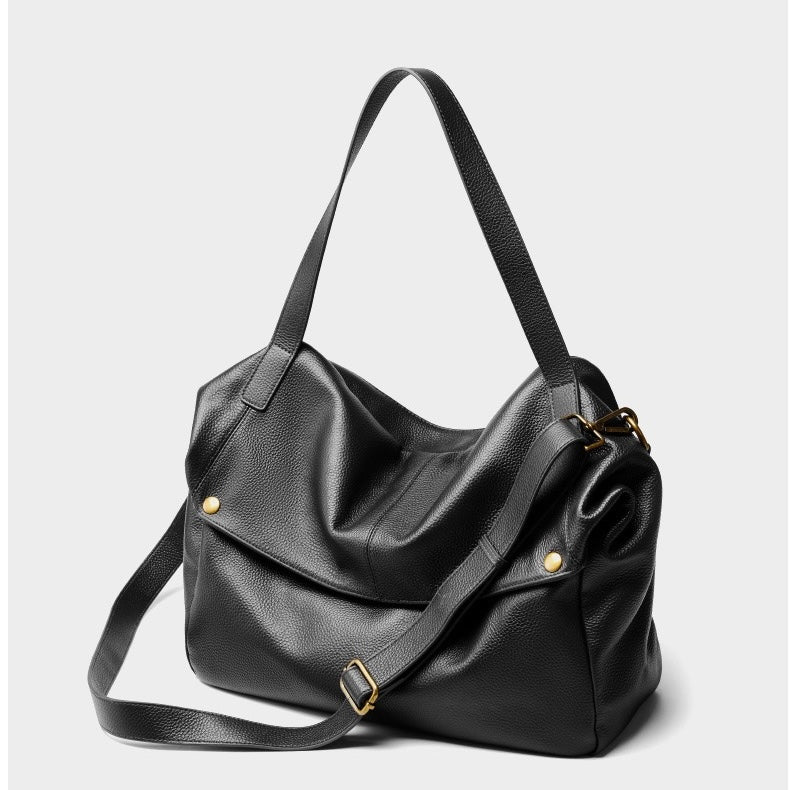 Women's Genuine Leather Soft Casual Tote Bag with Large Capacity