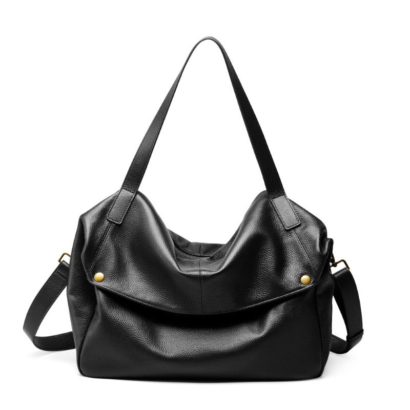 Women's Genuine Leather Soft Casual Tote Bag with Large Capacity