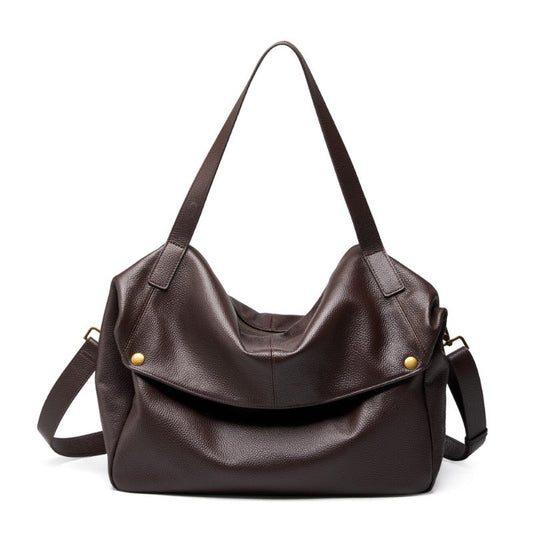 Women's Genuine Leather Soft Casual Tote Bag with Large Capacity