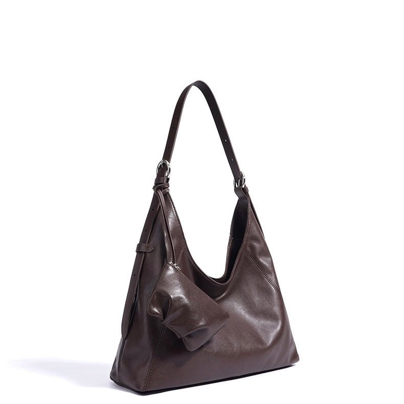 Women's Genuine Leather Large Slouchy Shoulder Tote Bag
