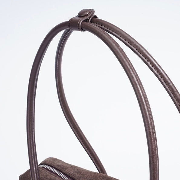 Women's Genuine Leather Matte Pillow Shoulder Bag with Tassel