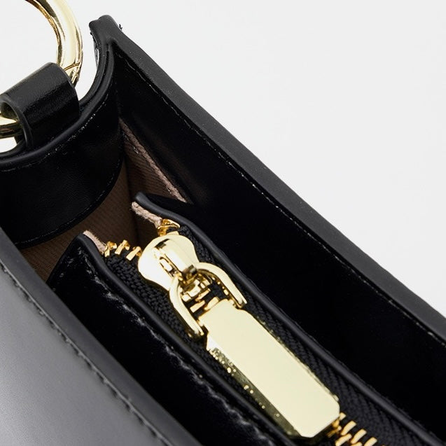 Women's Genuine Leather Underarm Baguette Shoulder Bag