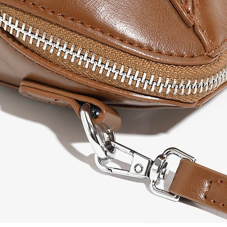 Women's Genuine Leather Geometric Patchwork Crossbody Bag