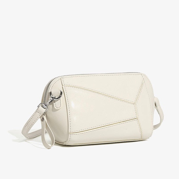 Women's Genuine Leather Geometric Patchwork Crossbody Bag
