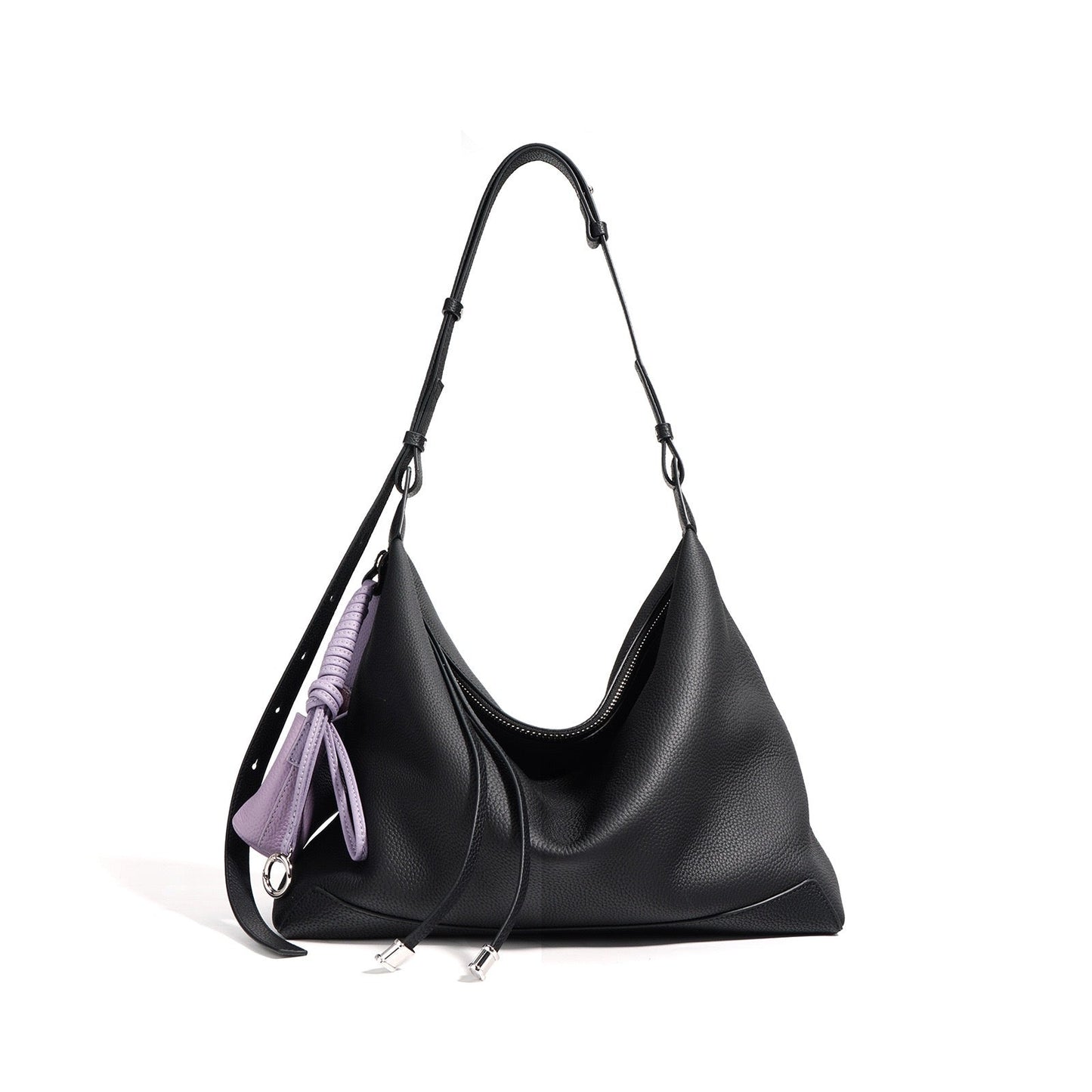 Women's Genuine Leather Minimalist Dumpling Tote Bag with Large Capacity