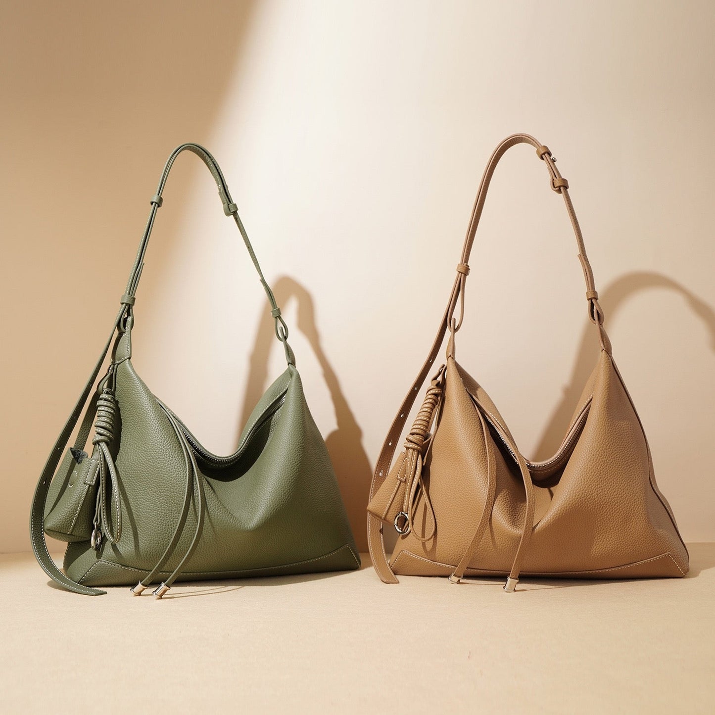 Women's Genuine Leather Minimalist Dumpling Tote Bag with Large Capacity